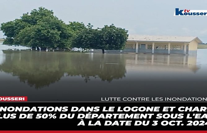 Inondations dans le logone et chari : plus de 50% du département sous l’eau à la date du 3 oct. 2024